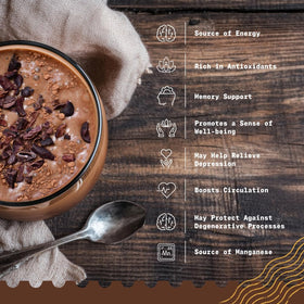 NaturaleBio non-alkalized cacao nibs highlighting pure chocolate flavor in recipes