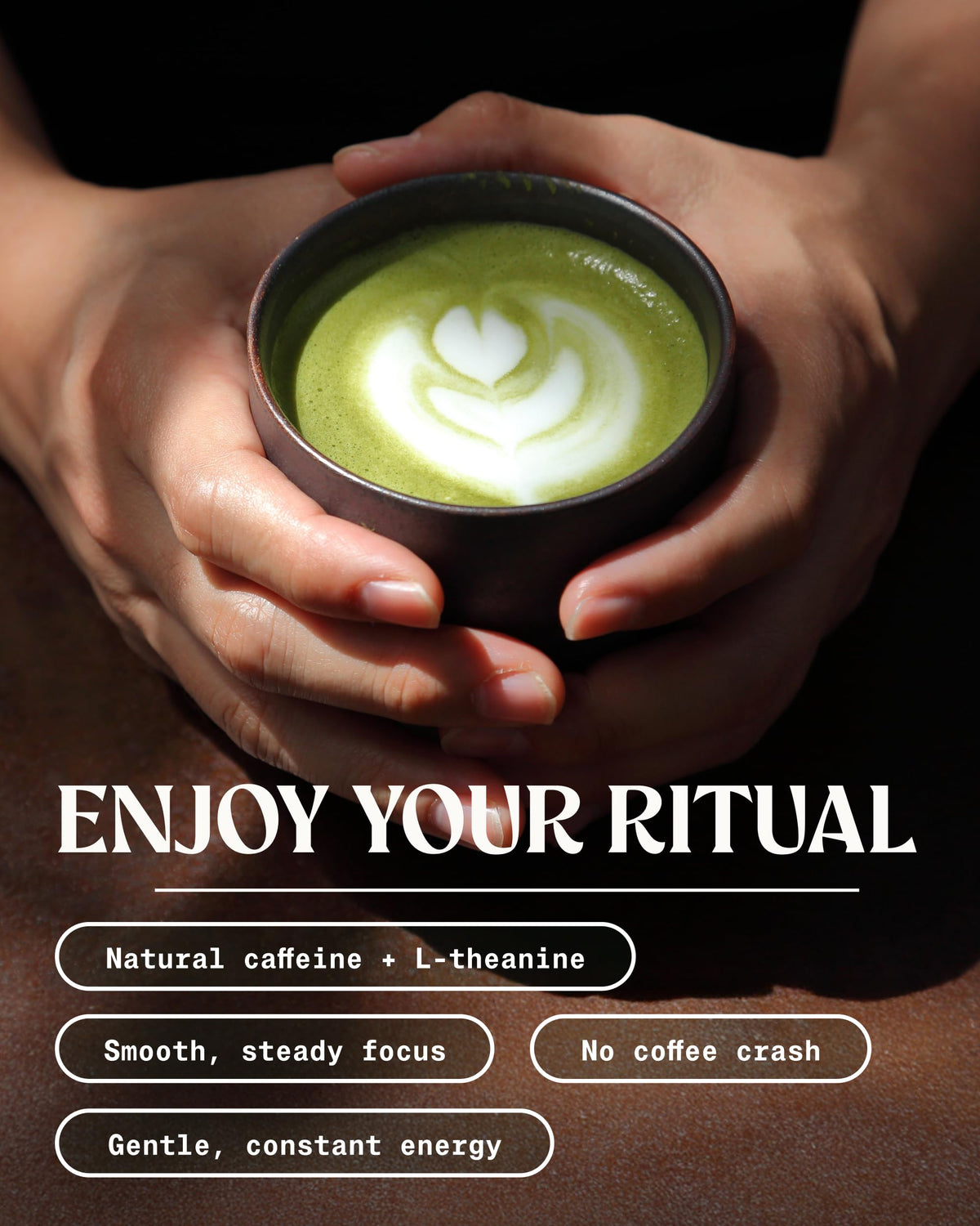 NaturaleBio latte prep with matcha for creamy, balanced drinks