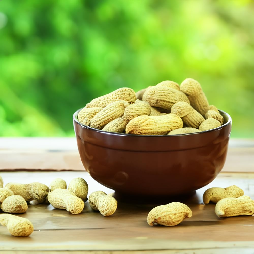 Naturalee peanuts in shell 2lbs shell close-up, raw kernels for versatile use.
