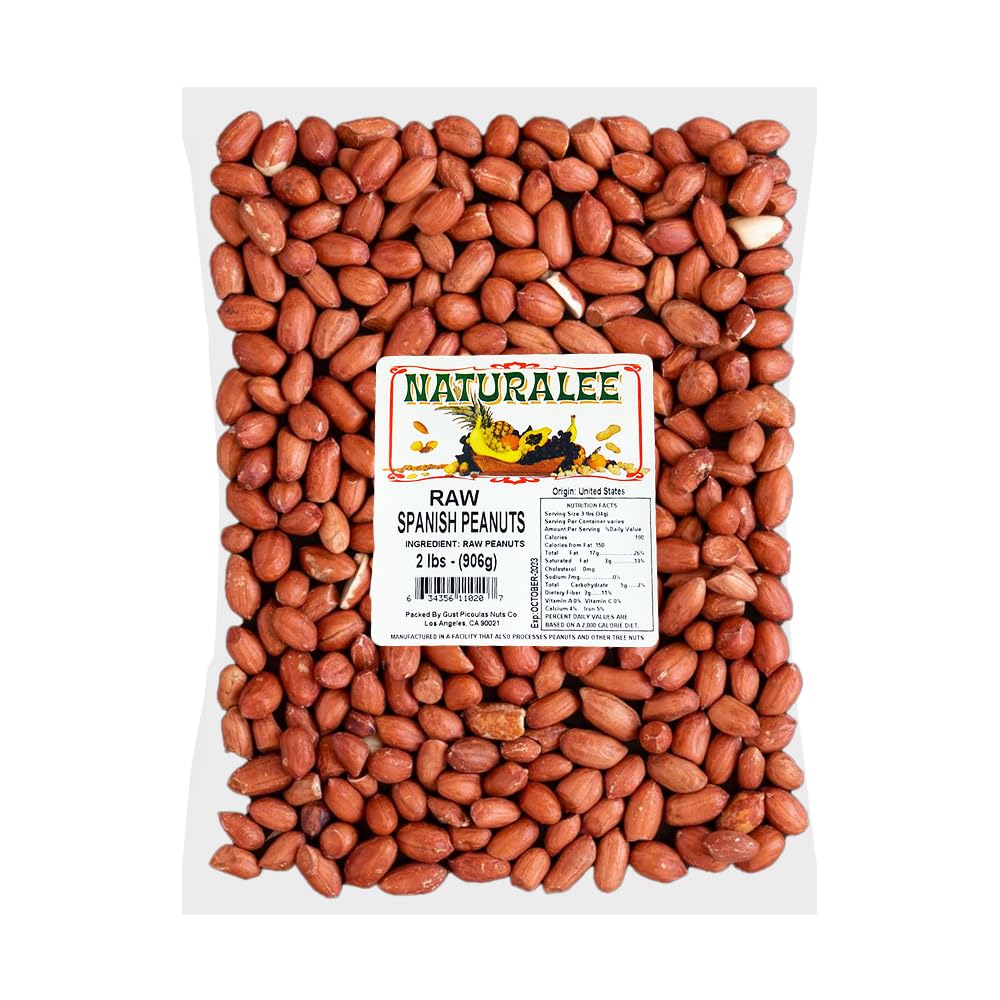 Naturalee raw Spanish Redskin peanuts bag for high-protein snacking