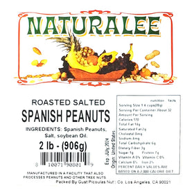 Naturalee Spanish Peanuts with Skin 2 lb bag, American-grown.