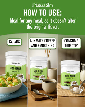 Naturalslim CoQ10 coconut oil in coffee shot for smooth daily energy