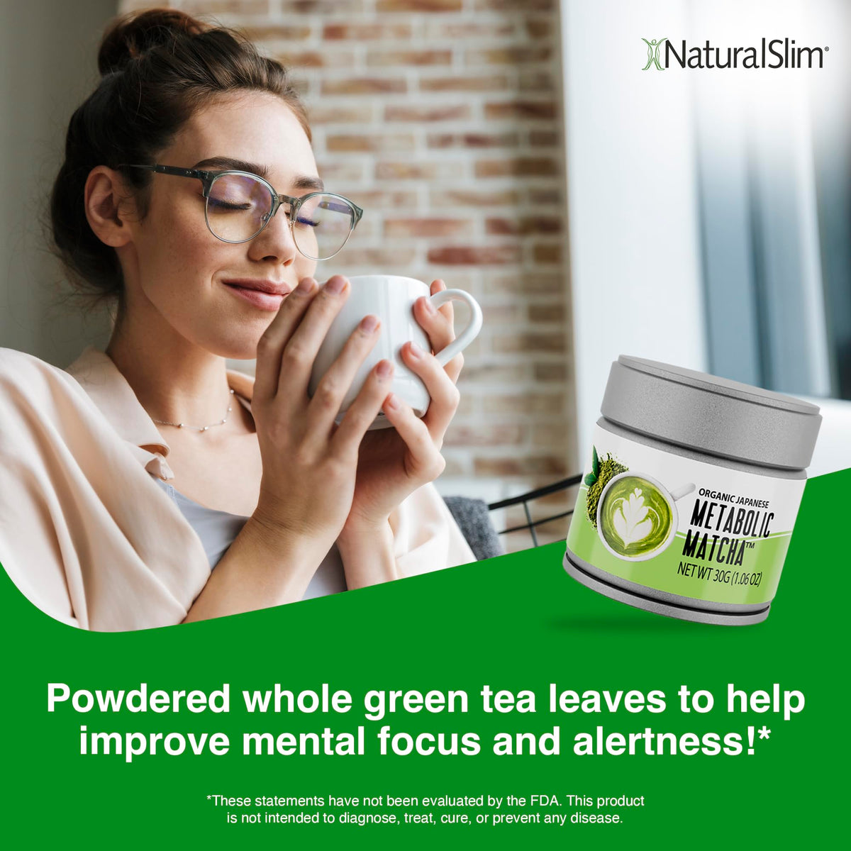 NaturalSlim matcha added to a smoothie for quick nutrition