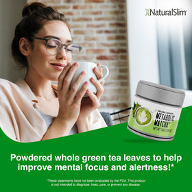 NaturalSlim matcha added to a smoothie for quick nutrition
