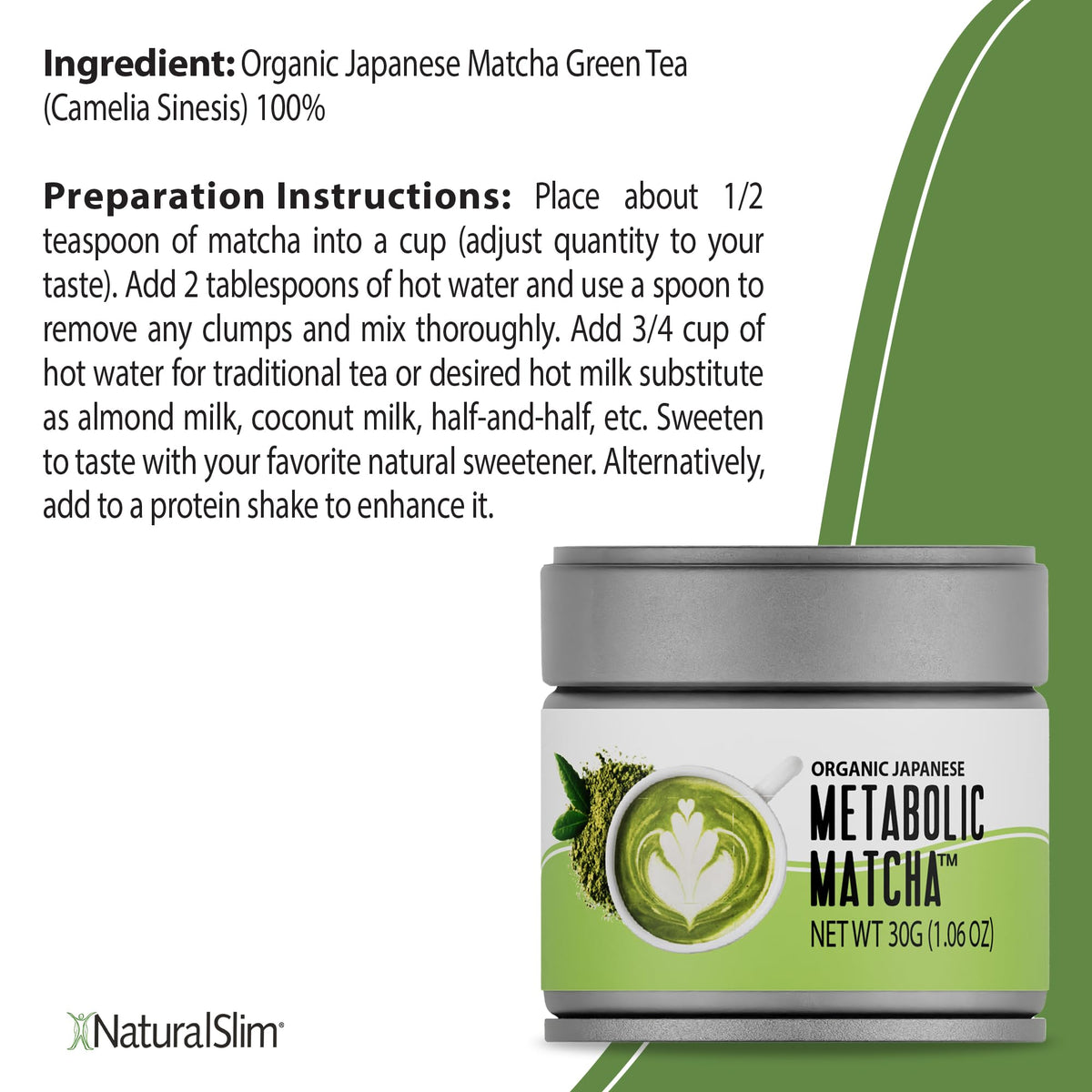 Organic matcha powder in a bowl highlighting antioxidants and bright flavor