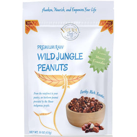 NaturalZing Wild Jungle Peanuts raw bag showcases heirloom, organic peanuts for clean snacking.