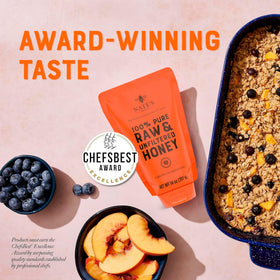 Nature Nate's honey on granola and yogurt for natural sweetness.