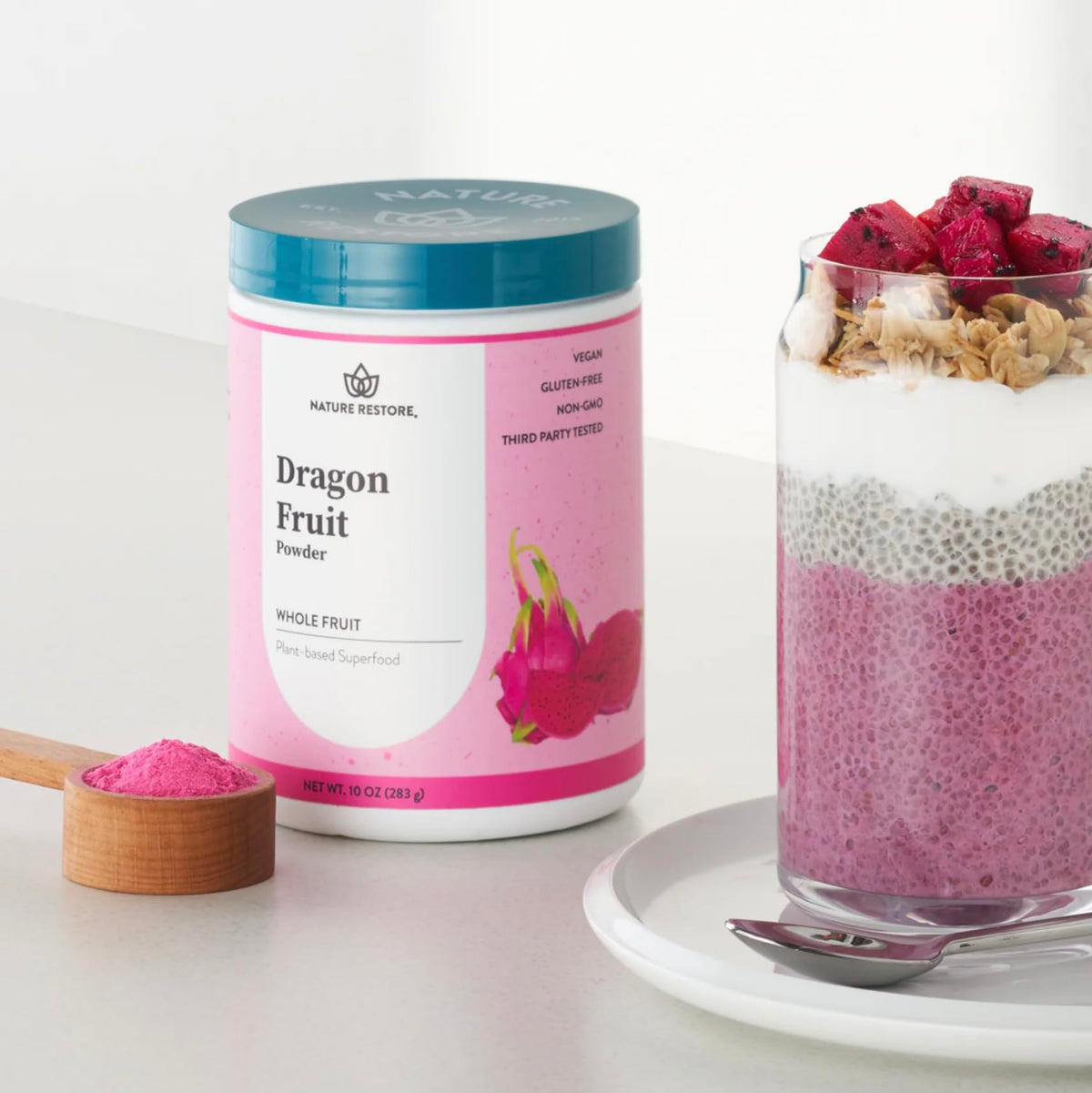 Nature Restore packaging in California highlights local production and freshness.