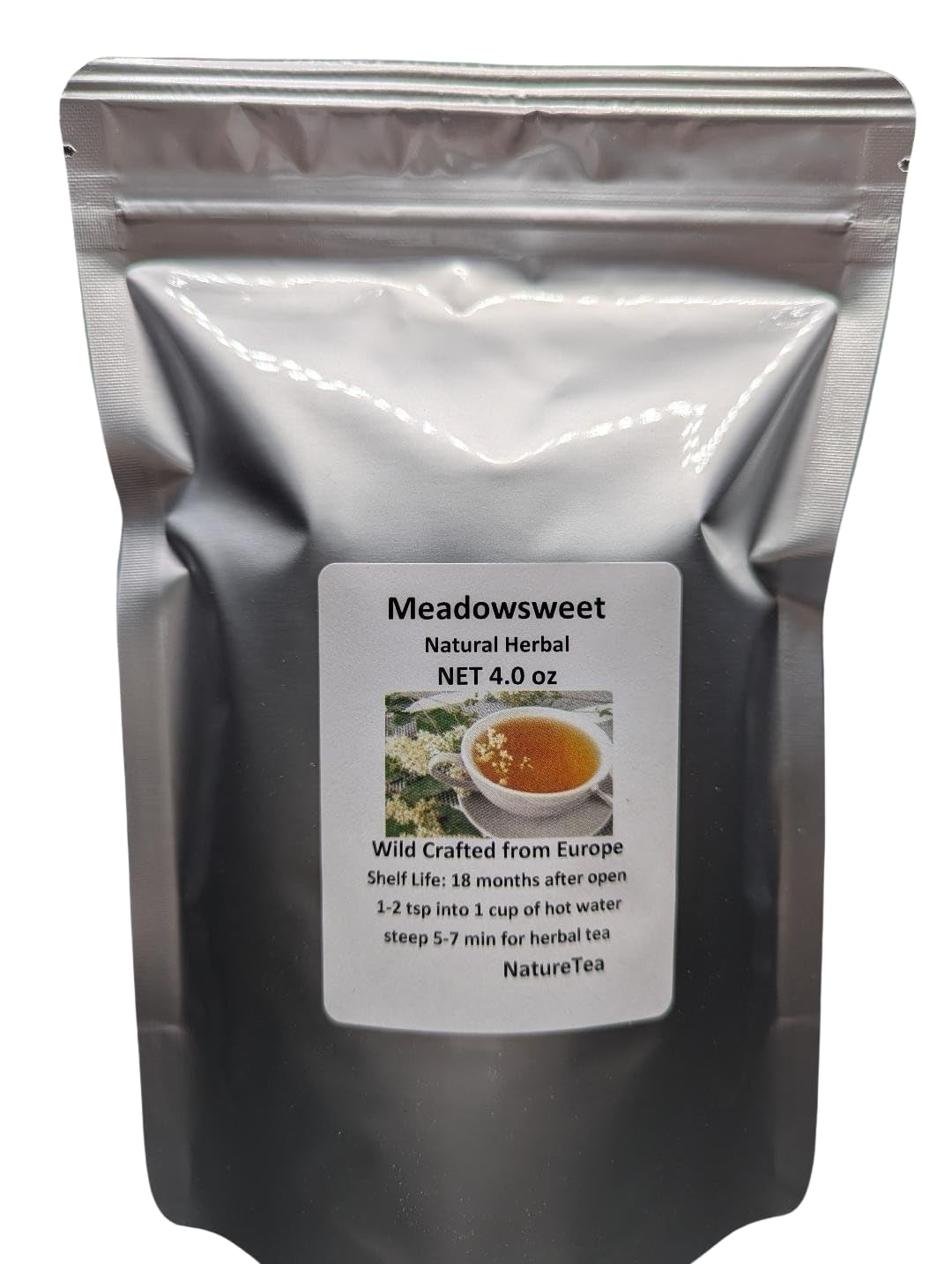 Nature Tea Meadowsweet dried flower bundle ready for aromatic tea
