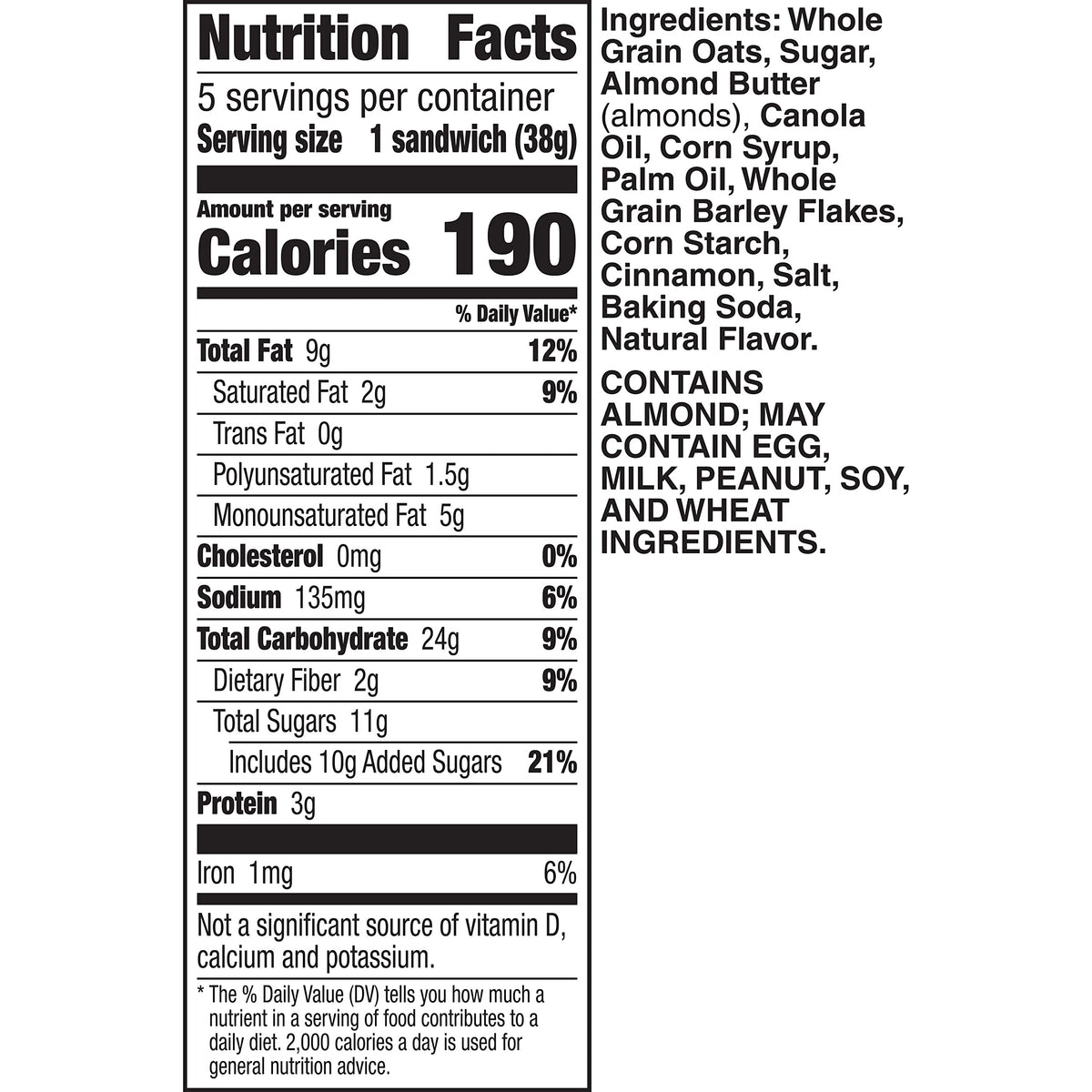 Nature Valley Almond Butter Biscuit Sandwich breakfast-snack, quick energy.
