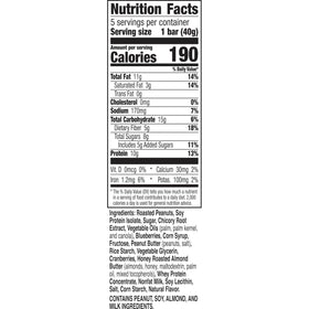 Nature Valley Blueberry Nut bar close-up highlighting flavor and protein snack.