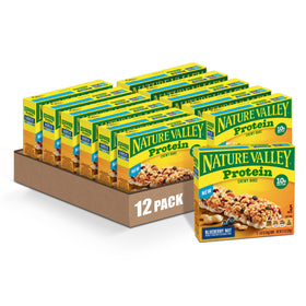 Nature Valley Blueberry Nut protein bars pack for on-the-go energy.