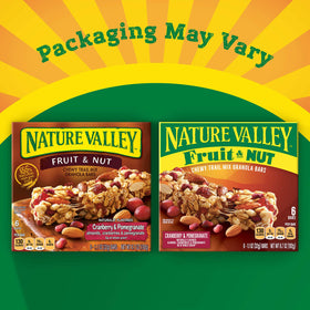 Nature Valley Chewy Fruit & Nut Granola Bars pack image showing six bars for pantry-friendly snacking