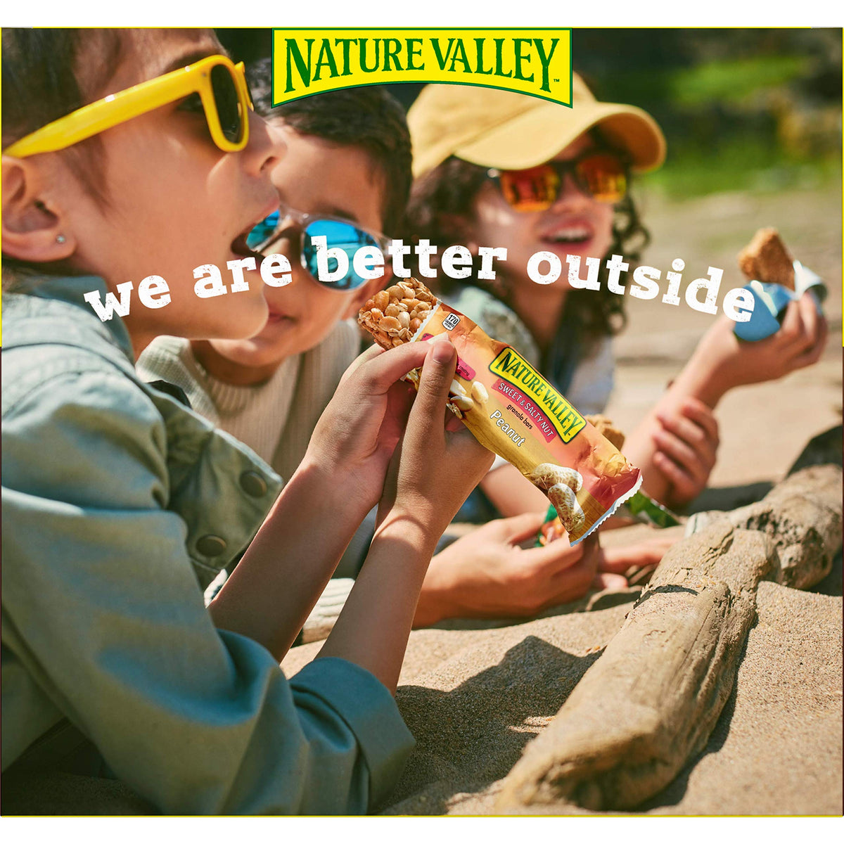 Close-up of chocolate-coated Nature Valley granola bar highlighting rich coating