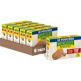 Nature Valley Cinnamon Almond Butter Biscuit Sandwiches pack with almond butter filling for a quick snack