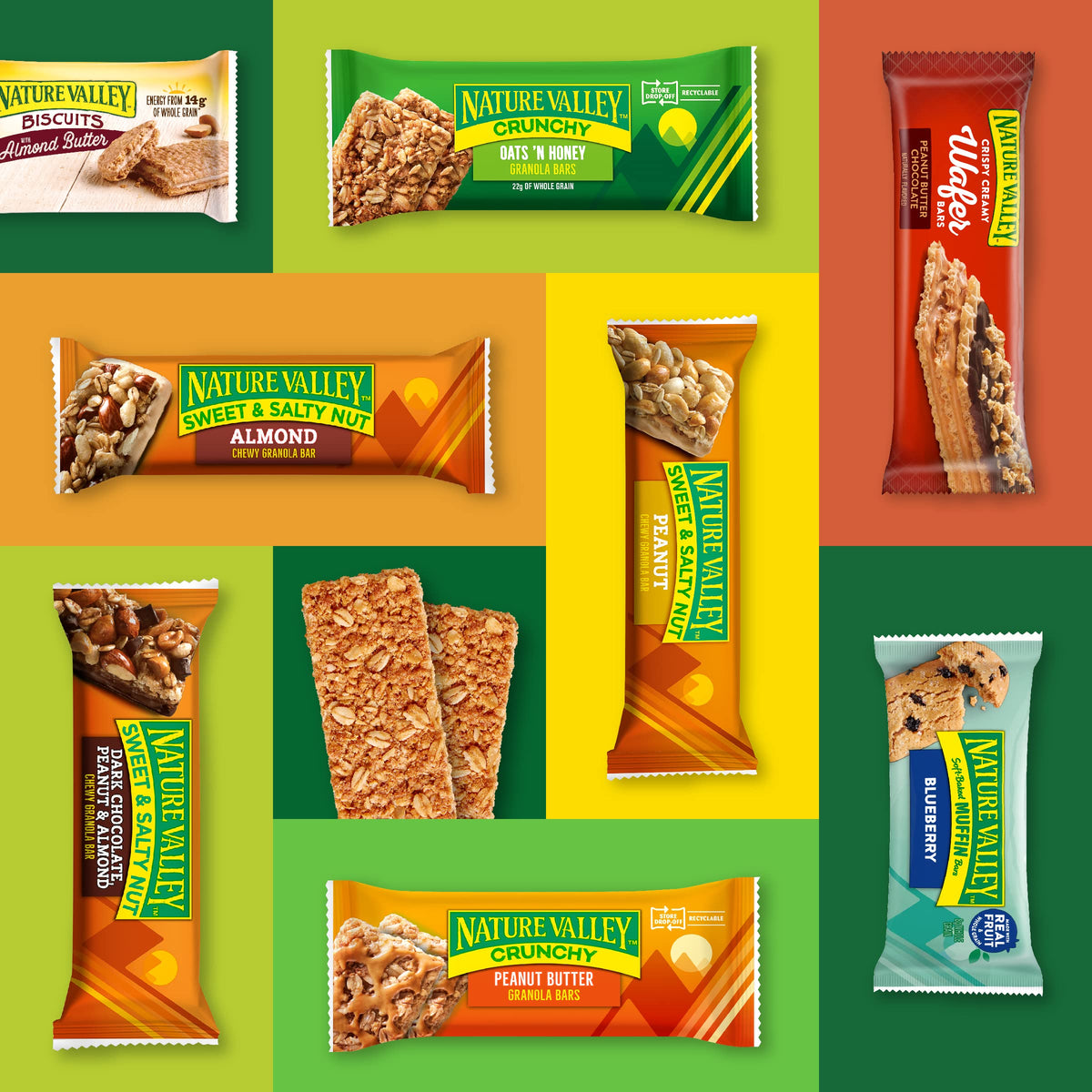 Nature Valley hiking trail snack featuring crispy biscuits and creamy center