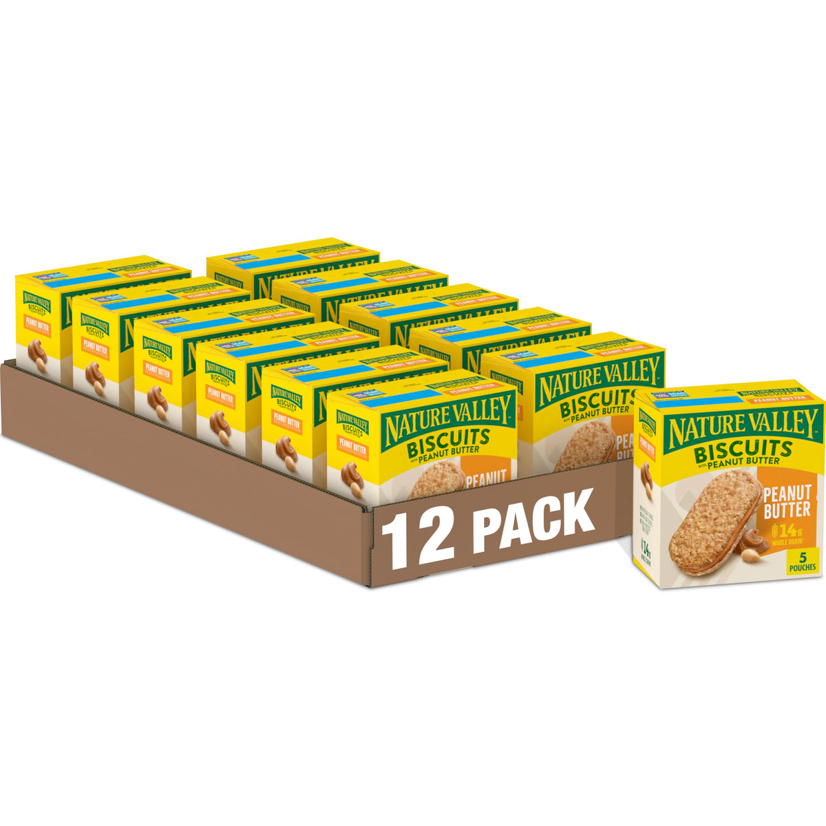 Nature Valley Peanut Butter Biscuit Sandwich packaging for on-the-go snacking.