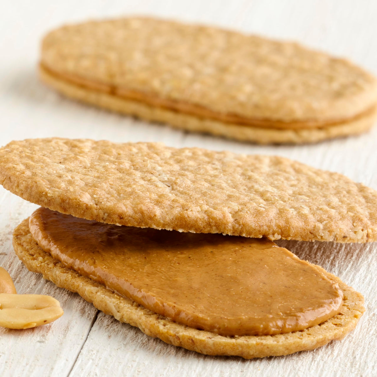 Nature Valley peanut butter cream layer showcased in a close-up.