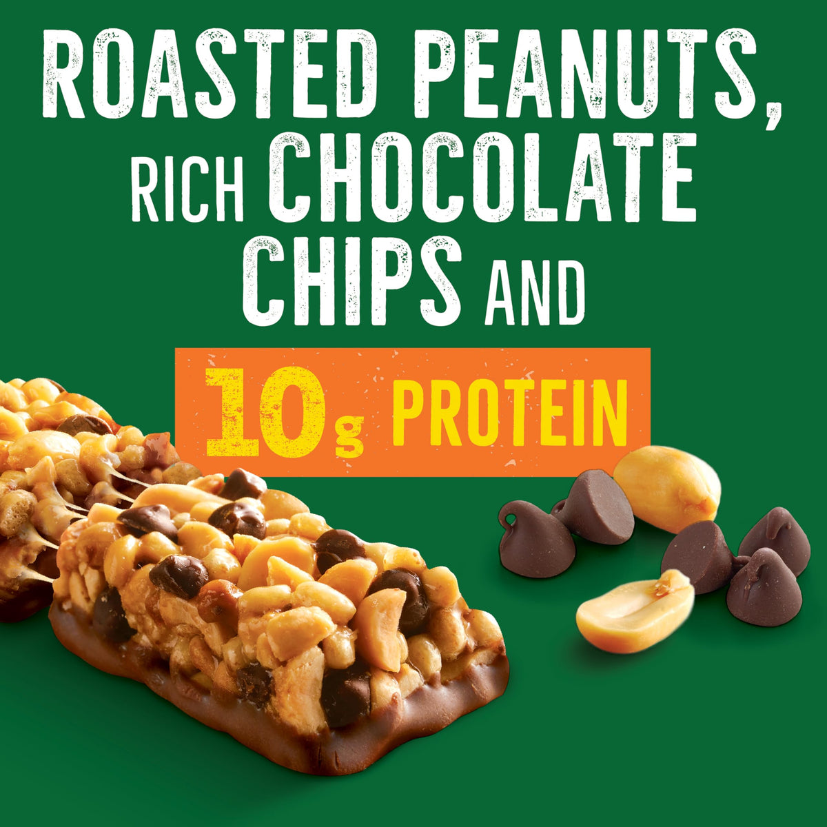 Nature Valley bar in backpack highlighting convenient trail snack.