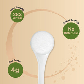 NatureBell Allulose in coffee setup showing zero-calorie sweetness