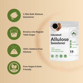 NatureBell Allulose ingredients label confirms non-GMO, vegan formula