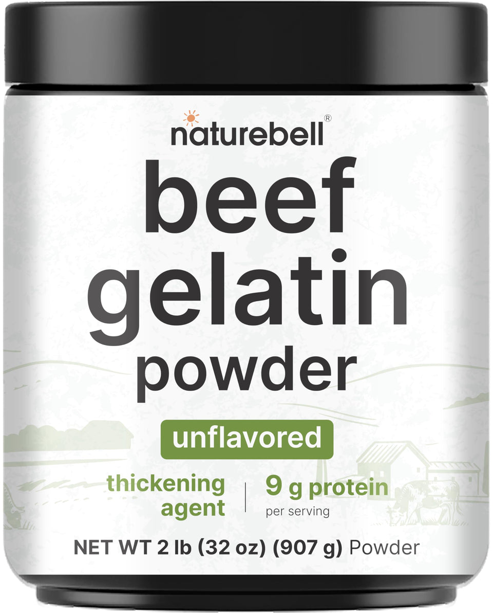 NatureBell Beef Gelatin Powder unflavored 2 lb packaging for versatile cooking