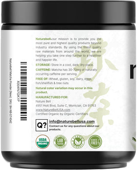 NatureBell lab-tested organic matcha ensuring quality and clean ingredients.
