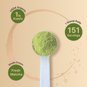 NatureBell matcha latte setup showing creamy foam and café-style at home.