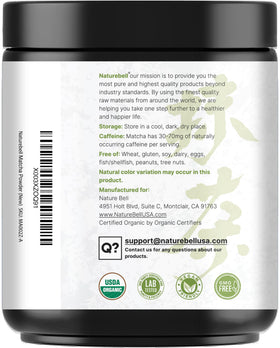Vegan, dairy-free NatureBell matcha option for plant-based kitchens.