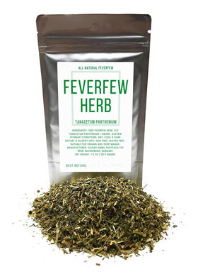 Naturegrail cut dried feverfew (Tanacetum parthenium) ready for infusion or crafts.