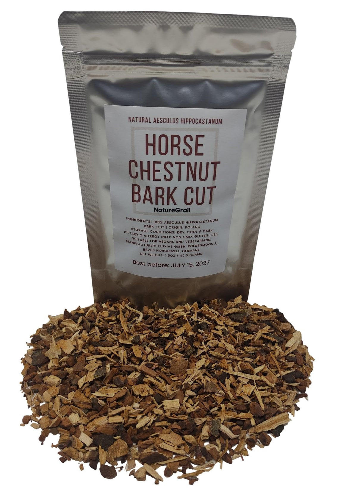 Naturegrail Horse Chestnut Bark for tea or decoctions, caffeine-free and natural