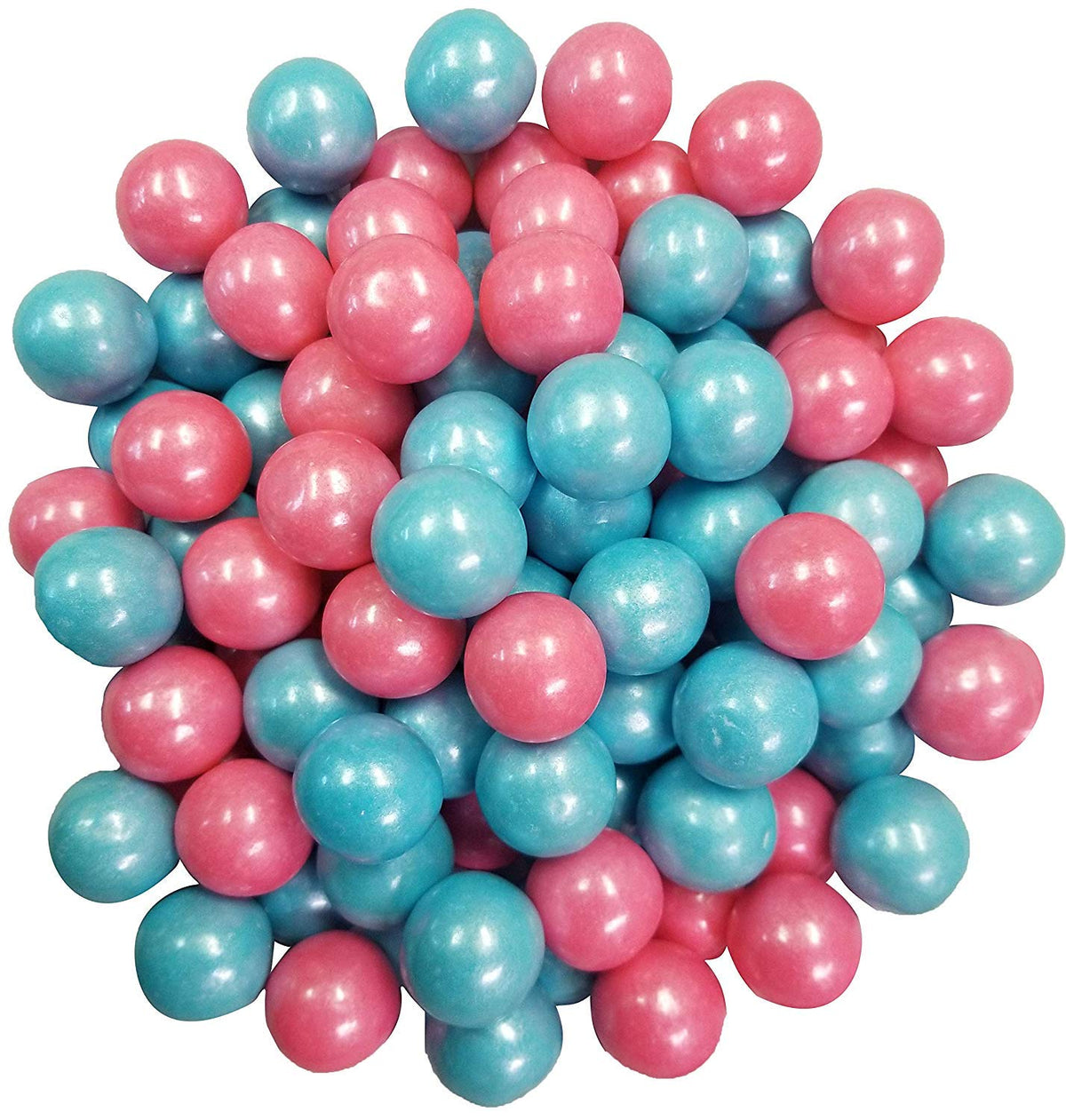 Naturejam 2 lb bulk pink and blue gumballs ideal for large party spreads and desserts.