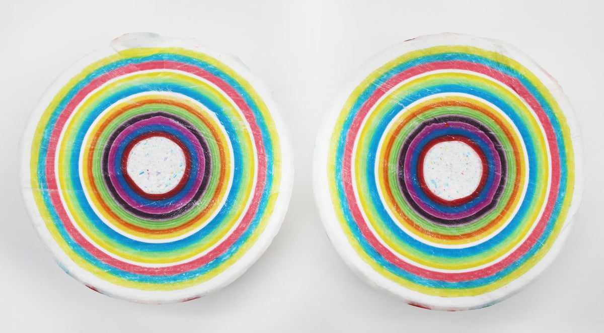 Naturejam giant jawbreaker, colorful patterns, eye-catching display piece for candy buffets.