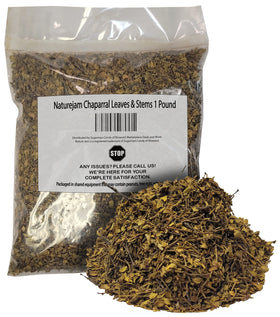 Naturejam Chaparral leaves and stems bulk 1lb for versatile herbal infusions.