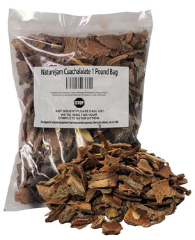Naturejam Cuachalalate 1lb bag of dried bark pieces for traditional infusion.