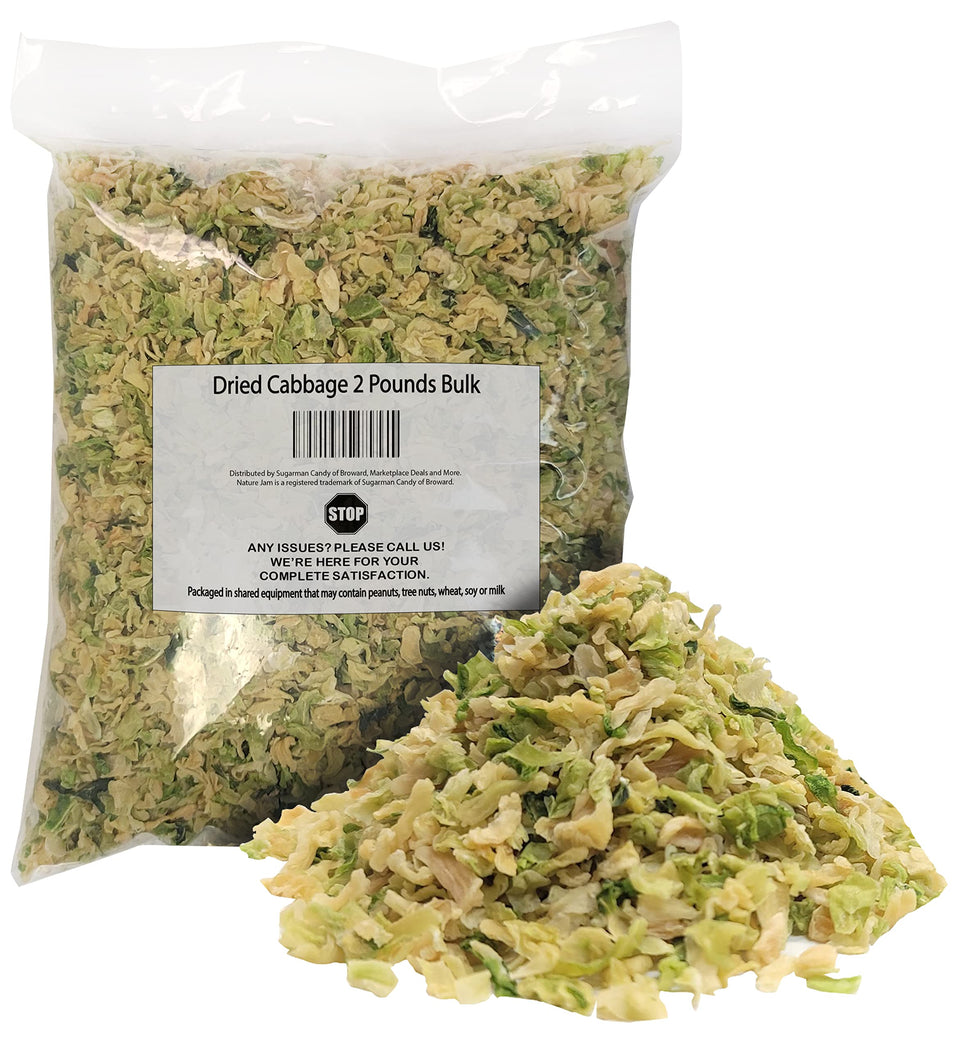 Naturejam Dried Cabbage bulk poly bag ready for storage and cooking