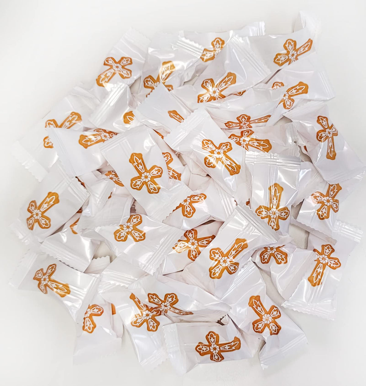 Naturejam First Communion mint with gold cross wrapper, ideal for place settings