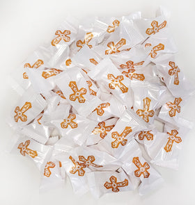 Naturejam First Communion mint with gold cross wrapper, ideal for place settings
