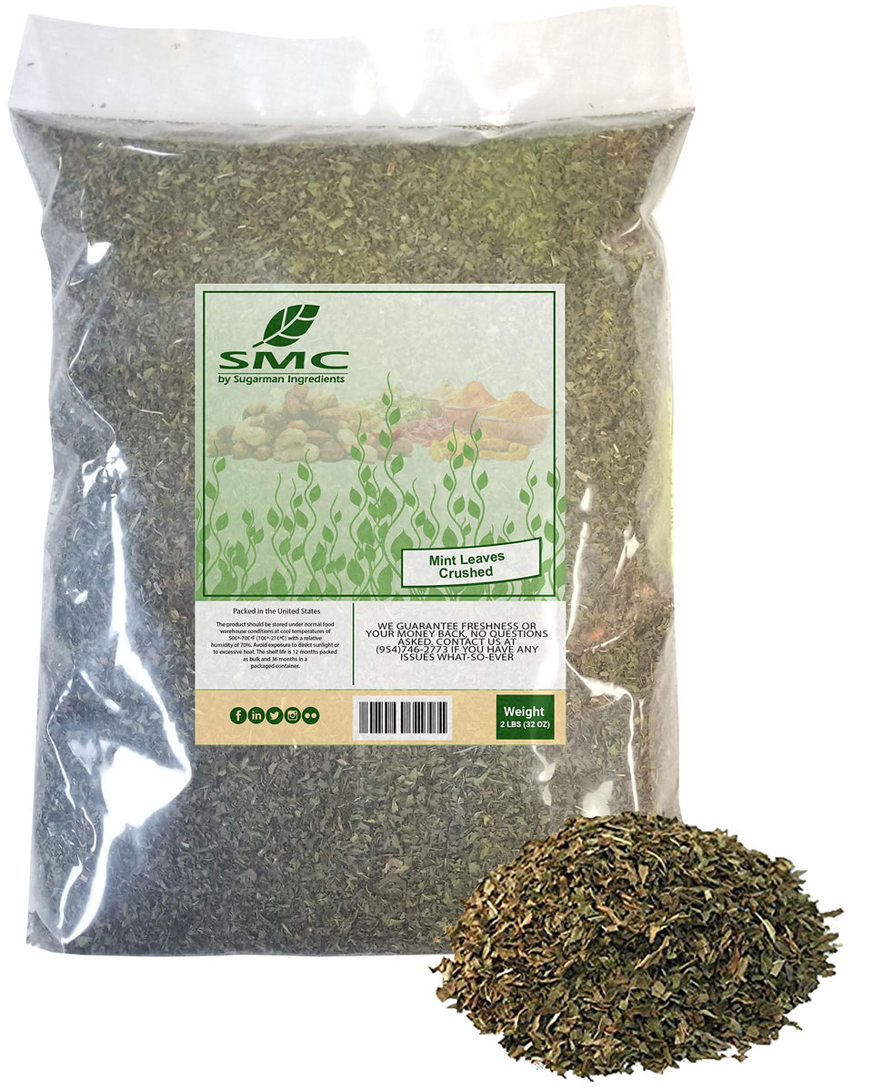 Naturejam crushed mint leaves bulk 2lb ideal for sauces, teas, and garnishes.