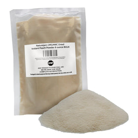 Naturejam Organic Peach Powder jar shows premium powder for smoothies and desserts