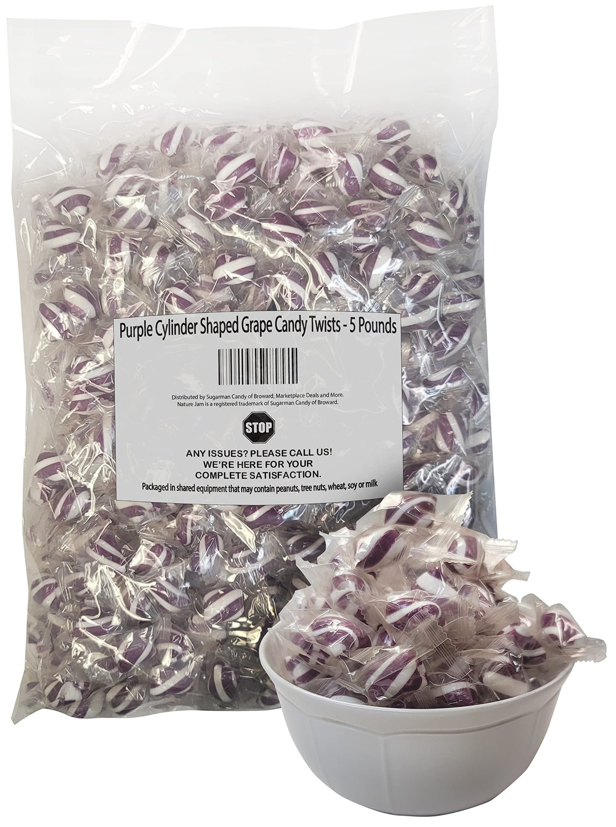 Naturejam Purple Mint Cylinder Twists ideal for an office desk snack.