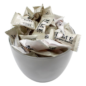 Naturejam Welcome Home Peppermints wrappers emphasize welcoming atmosphere during showings.