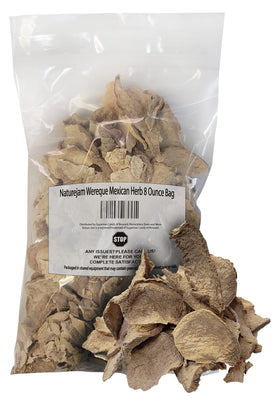 Naturejam Wereque 8oz bag shown for authentic wildcrafted herb flavor.