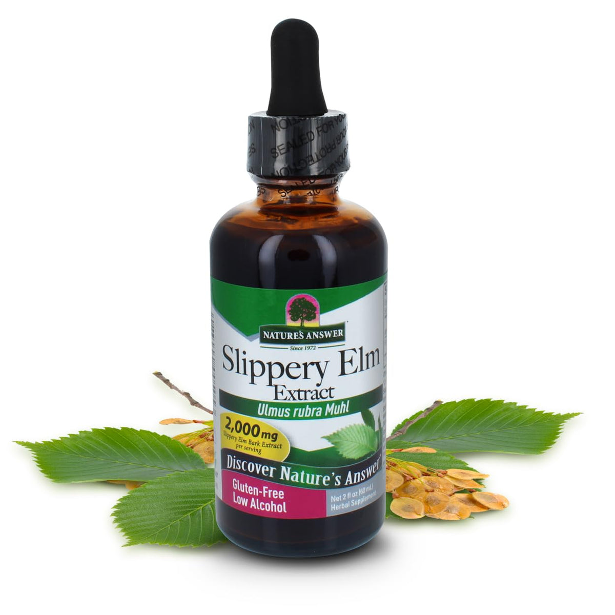 Nature's Answer Slippery Elm bottle promotes daily wellness and digestion support.