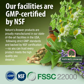 Nature's Answer Slippery Elm bottle shows kosher certification and clean formula.