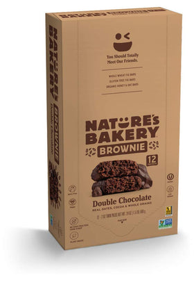 Nature's Bakery Whole Wheat Fig Bars box front—on-the-go snack for busy days