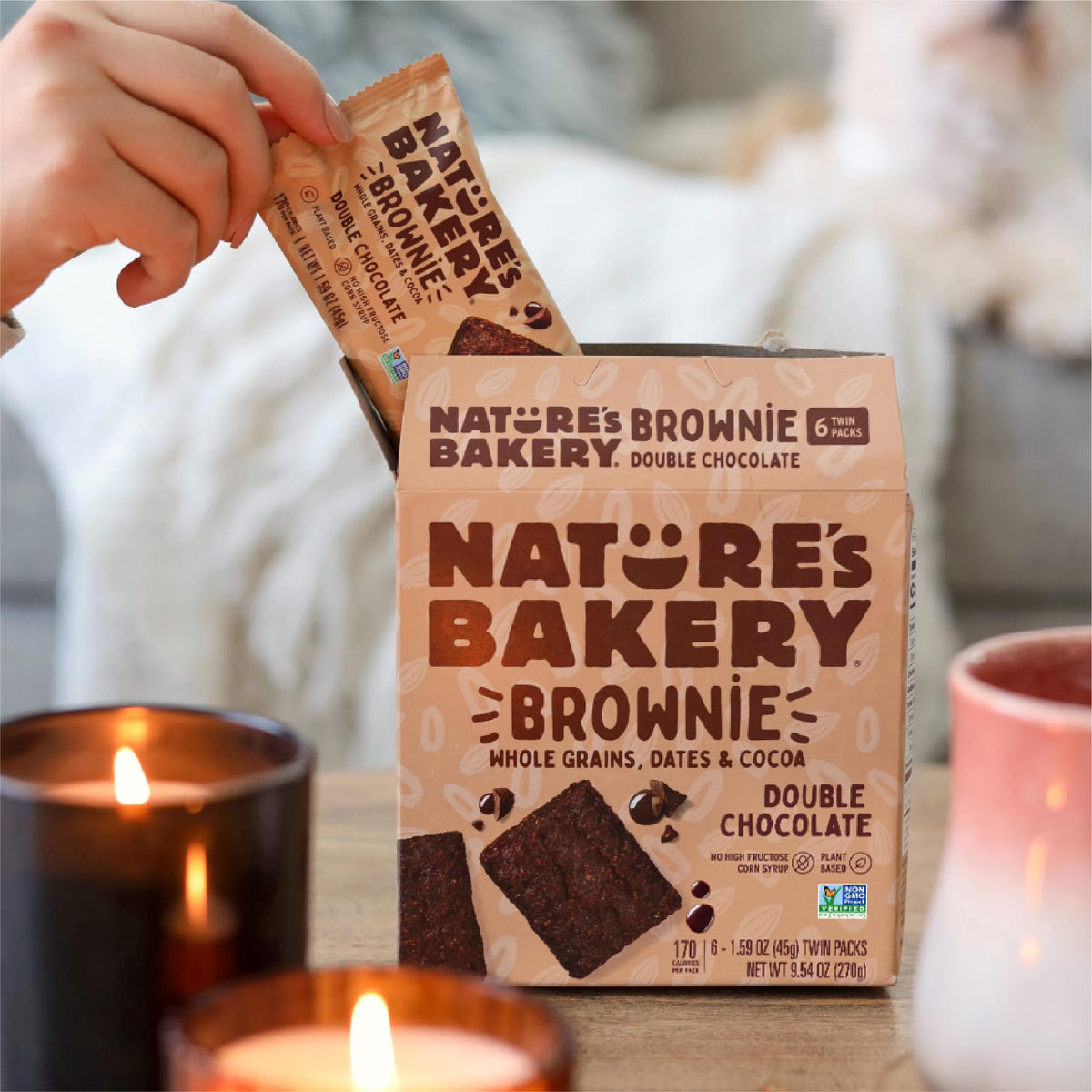 Nature's Bakery brownie bar nutrition panel highlights wholesome ingredients.