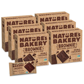 Nature's Bakery Double Chocolate Brownie Bar pack-6 for on-the-go snacking.
