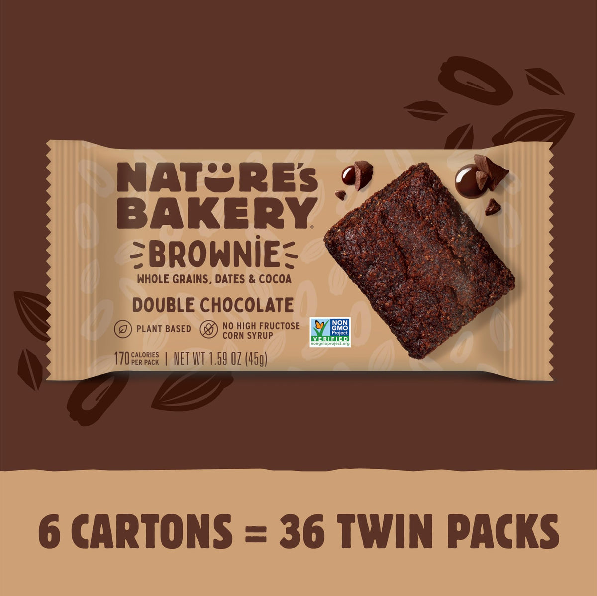Nature's Bakery brownie texture close-up reveals rich cocoa.