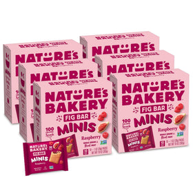 Nature's Bakery Fig Bar Minis Raspberry packaging front for on-the-go snacking